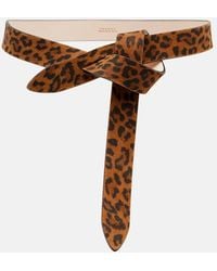 Isabel Marant - Lecce Leopard-Print Suede Belt - Lyst
