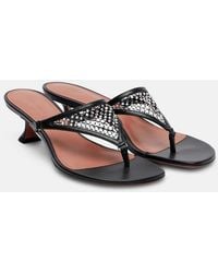 AMINA MUADDI - Cameron 45 Crystal-Embellished Thong Sandals - Lyst