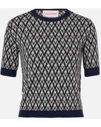 Valentino - Toute La V Virgin Wool Sweater - Lyst
