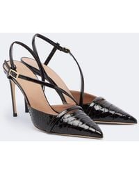 Malone Souliers - Valeria Croc-Effect Leather Slingback Pumps - Lyst