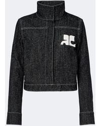 Courreges - Logo Denim Tweed Jacket - Lyst