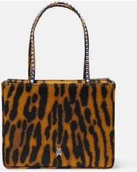 AMINA MUADDI - Superamini Leopard-Print Satin Tote Bag - Lyst