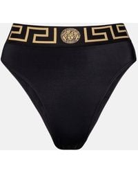 Versace - Greca High Waist Bikini Bottom - Lyst
