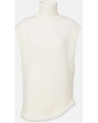 Victoria Beckham - Ribbed-Knit Turtleneck Sweater Vest - Lyst