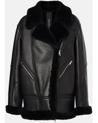 Blancha - Shearling-Trimmed Leather Jacket - Lyst