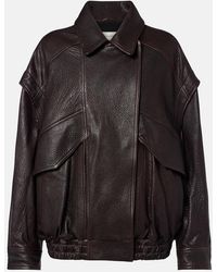 Nour Hammour - Micah Leather Bomber Jacket - Lyst