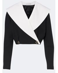 Alessandra Rich - Double-Breasted Wool-Blend Crepe Jacket - Lyst