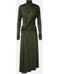 Victoria Beckham - Gathered Turtleneck Midi Dress - Lyst