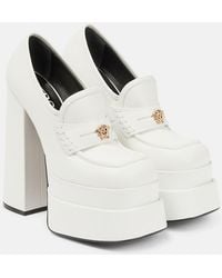 Versace - Aevitas Leather Platform Loafer Pumps - Lyst