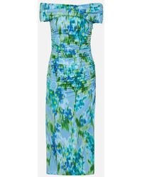Carolina Herrera - Abito Midi Con Scollo Bardot - Lyst