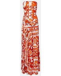 Dolce & Gabbana - Majolica Organza Maxi Dress - Lyst