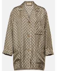 Gucci - Silk-Satin Jacquard Shirt - Lyst