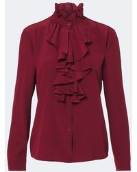 Nili Lotan - Ruffled Silk Blouse - Lyst