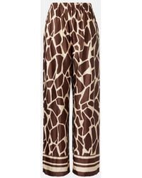 Faithfull the Brand - Jensen Animal-Print Satin Wide-Leg Pants - Lyst