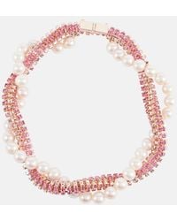 Magda Butrym - Crystal And Pearl-Embellished Necklace - Lyst