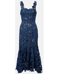 Oscar de la Renta - Guipure Lace Midi Dress - Lyst