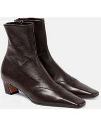 KHAITE - Nevada Leather Ankle Boots - Lyst