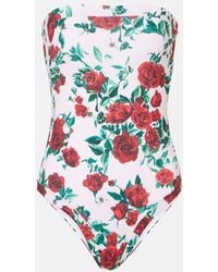 Alexandra Miro - Whitney Floral Belted Swimsuit - Lyst