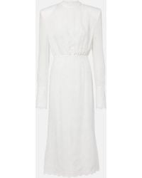 Magda Butrym - Embroidered Silk, Wool And Cotton-Blend Midi Dress - Lyst