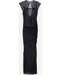 Jean Paul Gaultier - Flocked Open-Back Tulle Maxi Dress - Lyst