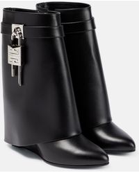 Givenchy Ankle Boots Shark Lock aus Leder - Schwarz