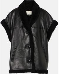 Isabel Marant - Medilia Shearling-Trimmed Leather Vest - Lyst