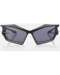 Givenchy - Giv Cut Crystal-Embellished Shield Sunglasses - Lyst