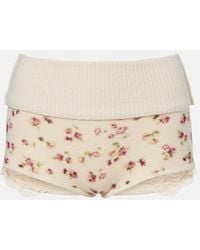 Magda Butrym - Floral Wool, Silk, And Cashmere Shorts - Lyst