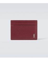Saint Laurent - Tiny Cassandre Leather Card Holder - Lyst