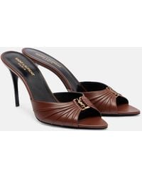 Saint Laurent - Mules Babylone Cassandre 90 De Piel - Lyst