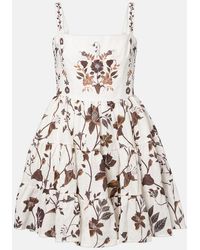 Agua Bendita - Lima Floral Linen Minidress - Lyst