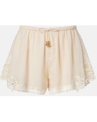 Zimmermann - Awaken Lace-Trimmed Cotton And Silk Shorts - Lyst