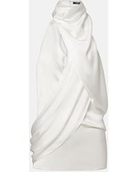 Balmain - Draped Halterneck Silk Top - Lyst