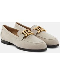 Tod's - Embellished Suede Loafers - Lyst