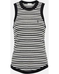 Saint Laurent - Logo Striped Cotton-Blend Tank - Lyst