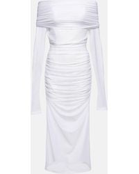 Dolce & Gabbana - X Kim Ruched Off-shoulder Tulle Midi Dress - Lyst