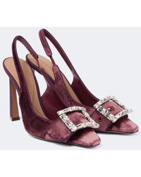 Dolce & Gabbana - Embellished Velvet Slingback Pumps - Lyst