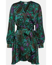 Velvet - Bridget Printed Satin Minidress - Lyst