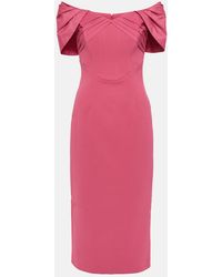 Rebecca Vallance - Anais Off-Shoulder Crepe Midi Dress - Lyst