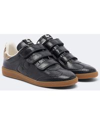 Isabel Marant - Beth Snake-Effect Leather Sneakers - Lyst