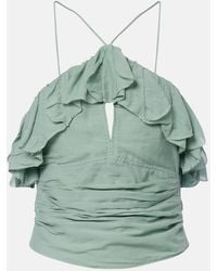 Isabel Marant - Djimia Halterneck Cotton-Blend Voile Top - Lyst