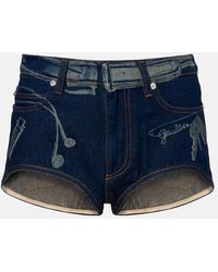 Jean Paul Gaultier - Trompe-L'Oil Denim Shorts - Lyst