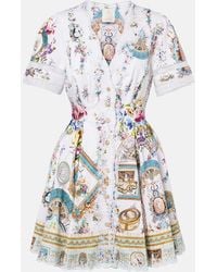 CAMILLA - Embellished Printed Cotton Minidress - Lyst