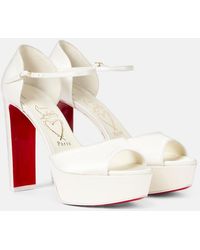 Christian Louboutin - Bridal Sandaloo 130 Crepe Satin Platform Sandals - Lyst