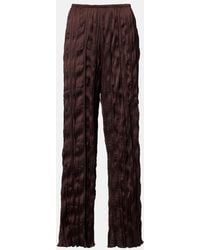 STAUD - Nami Plisse Wide-Leg Pants - Lyst