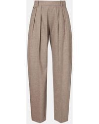 KHAITE - Pantalon Tapered Dugan En Laine Melangee - Lyst