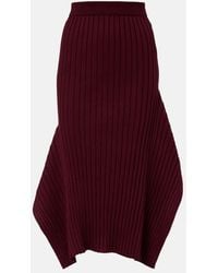 Stella McCartney - Asymmetric Ribbed-Knit Midi Skirt - Lyst
