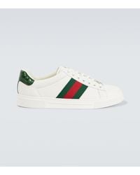 Gucci - Ace Leder Low-Top Sneakers - Lyst