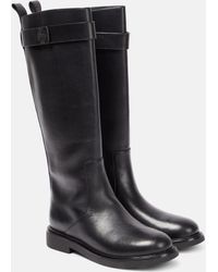 Tory Burch - Double T Leather Knee-high Boots - Lyst
