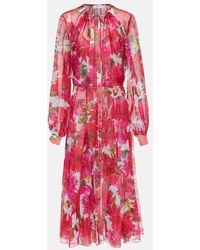 Oscar de la Renta - Floral Silk Chiffon Gown - Lyst